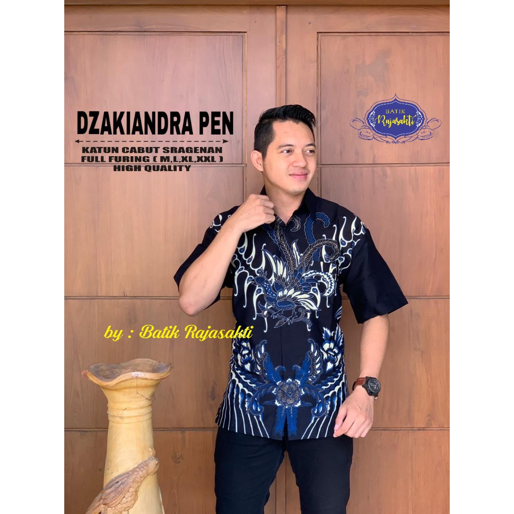 DZAKIANDRA PEN 2 Kemeja Batik Pria Lengan Pendek Katun Halus FULL FURING Rajasakti