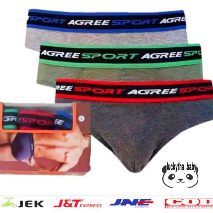 Best 3pcCD AGREE SPORT CELANA DALAM PRIA DEWASA M.L.XL.XXL / CELANA DALAM PRIA AGREE SPORT ,.