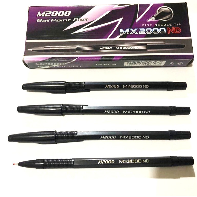 MX2000ND Pulpen Tinta Hitam Bolpoin Pen Pulpen Balpoint 1 Box Isi 12