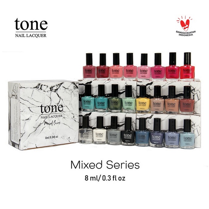 TONE mixed series kuteks kuku cat aksesories aksesoris warna warni salon meni pedi menicure pedicure tangan kaki pewarna pastel manicure alat mesin treatment kecantikan murah termurah asli original bpom halal bumil busui hamil menyusui ibu