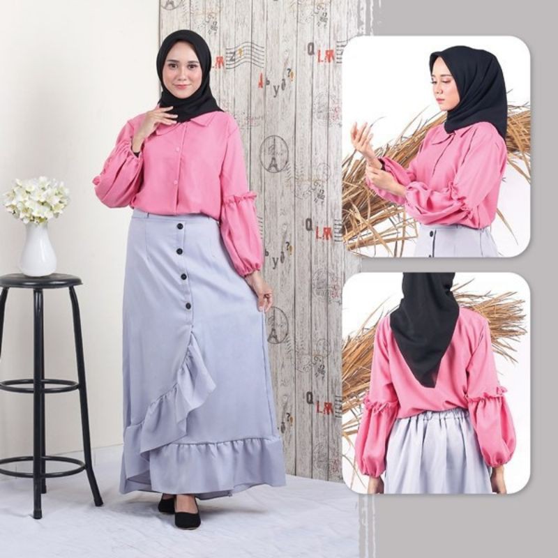 Baju Setelan Wanita Dewasa Formal Kasual Baju Celana 1 Set Busana Atasan Cewek