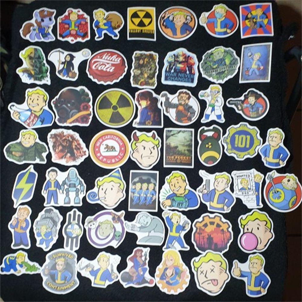 Lanfy Stiker Game Fallout Tahan Air Multi Use Decals Game Untuk Mobil Gitar Kartun Stiker Poster