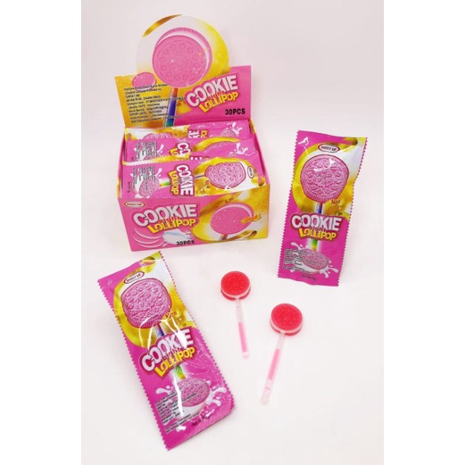 

COOKIE LOLLIPOP STRAWBERRY ( isi 1 Box 30 Pcs )