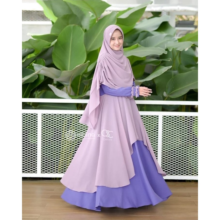 Shofiya Haziqa syar'i AULIA GAMIS SYARI PLUS HIJAB   HIJRAH FASHION Setelan umrah Matt babydol Cb