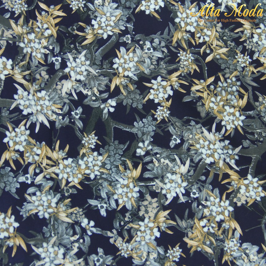 

Alta Moda Viscose Navy Motif Bunga Putih (1M)