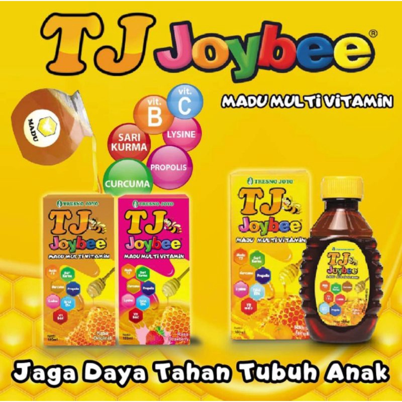 Madu TJ Joybee 100 ml - Madu Anak-anak Rasa Strawberry, Original dan Jeruk