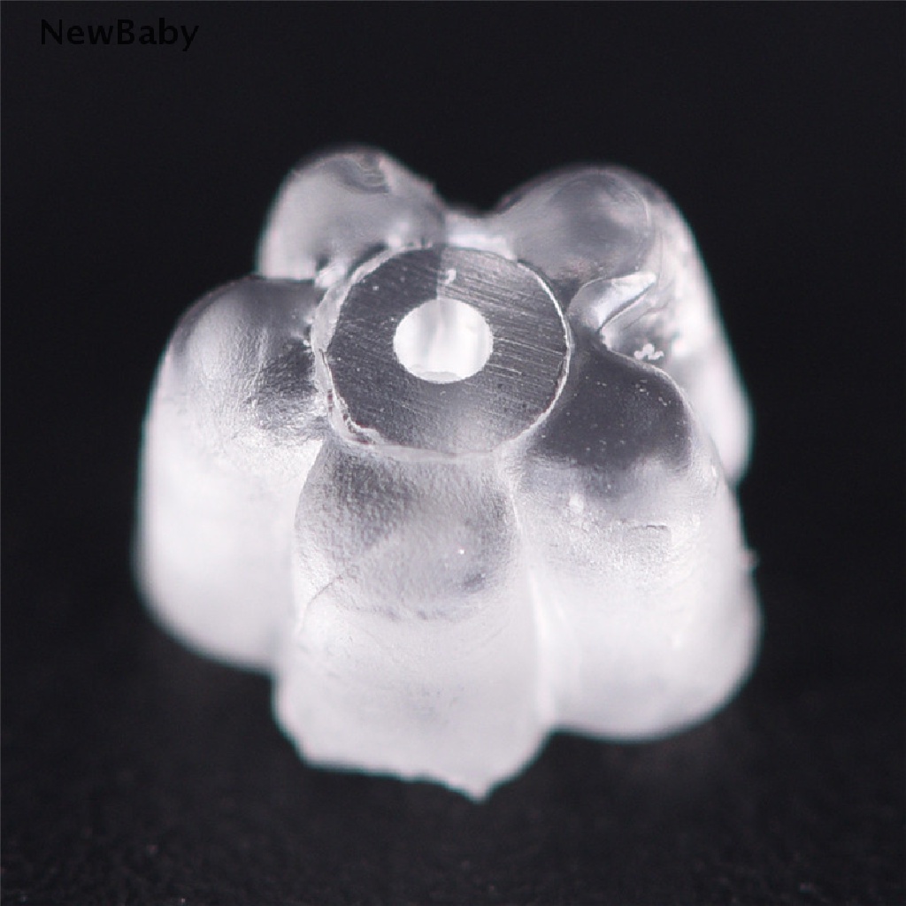 NewBaby 100x Soft Clear Earring Hook Flower Safety Stopper Earnut Silicone Rubber Back ID