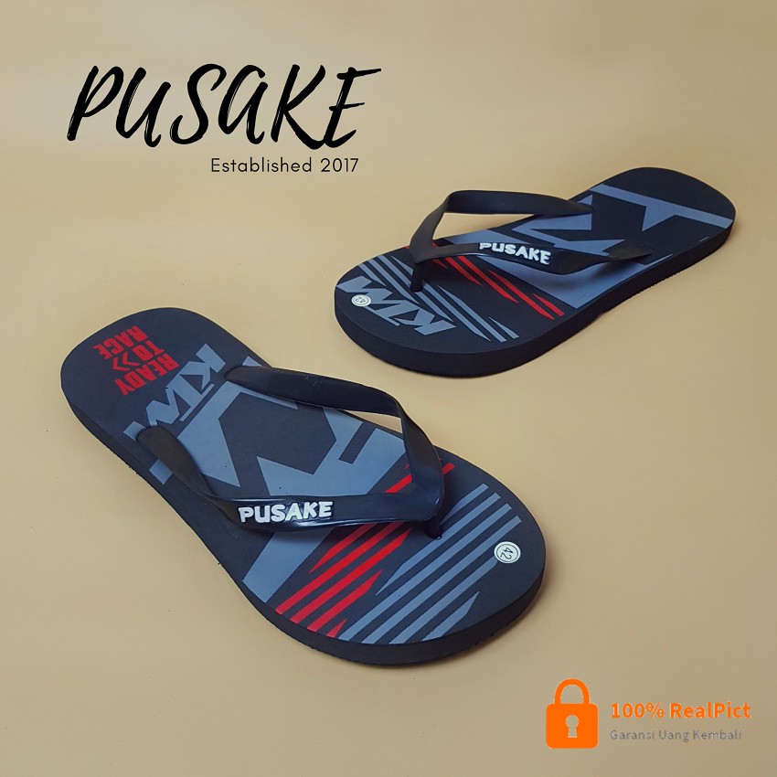 PUSAKE - Sandal Jepit Distro Printing 3D Unisex Dewasa Bandung / Flip Flop Sandals