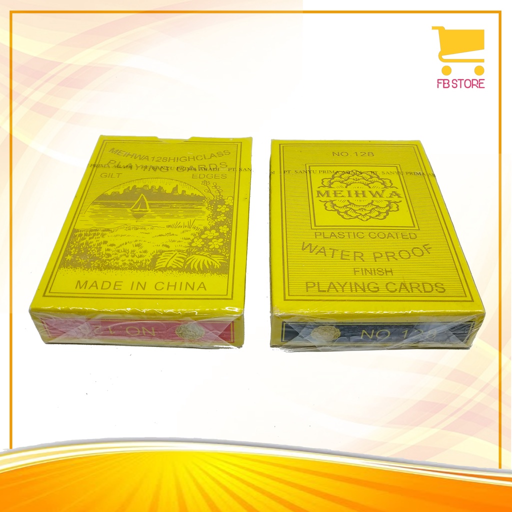 Kartu Remi Rose Meihwa 128 Highclass Import Plastic Coated Waterproof Finish Per Set