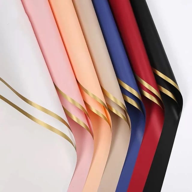 

Flower Wrapping Paper Solid Matte List Gold / Kertas Buket Bunga Cellophane Polos List Gold Matte