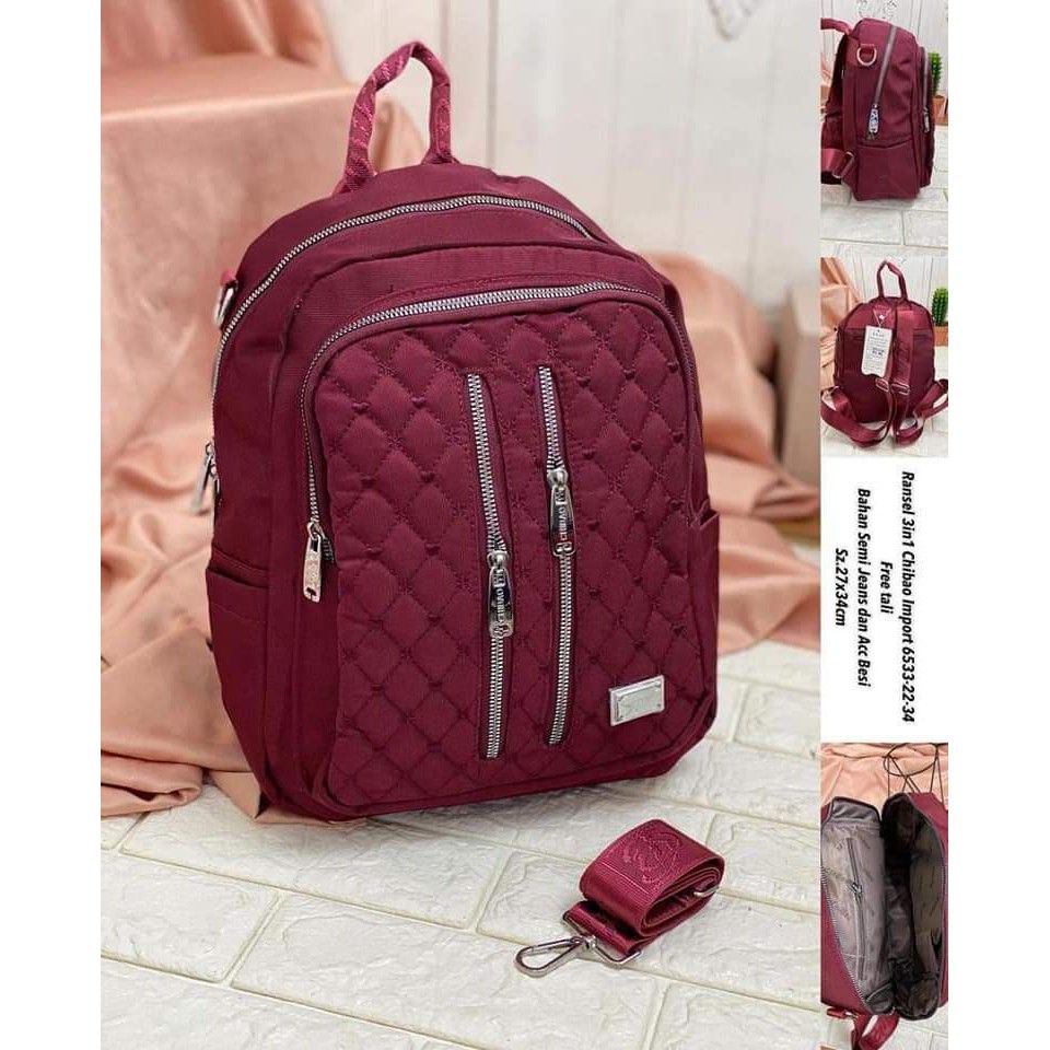 Chibao Ransel Tas Ransel Wanita Tas Chibao Kode 6533-22-34 Tas Ransel Bahan Kanvas. Tas Wanita Kekinian Terbaru Bisa bayar ditempat.!!!