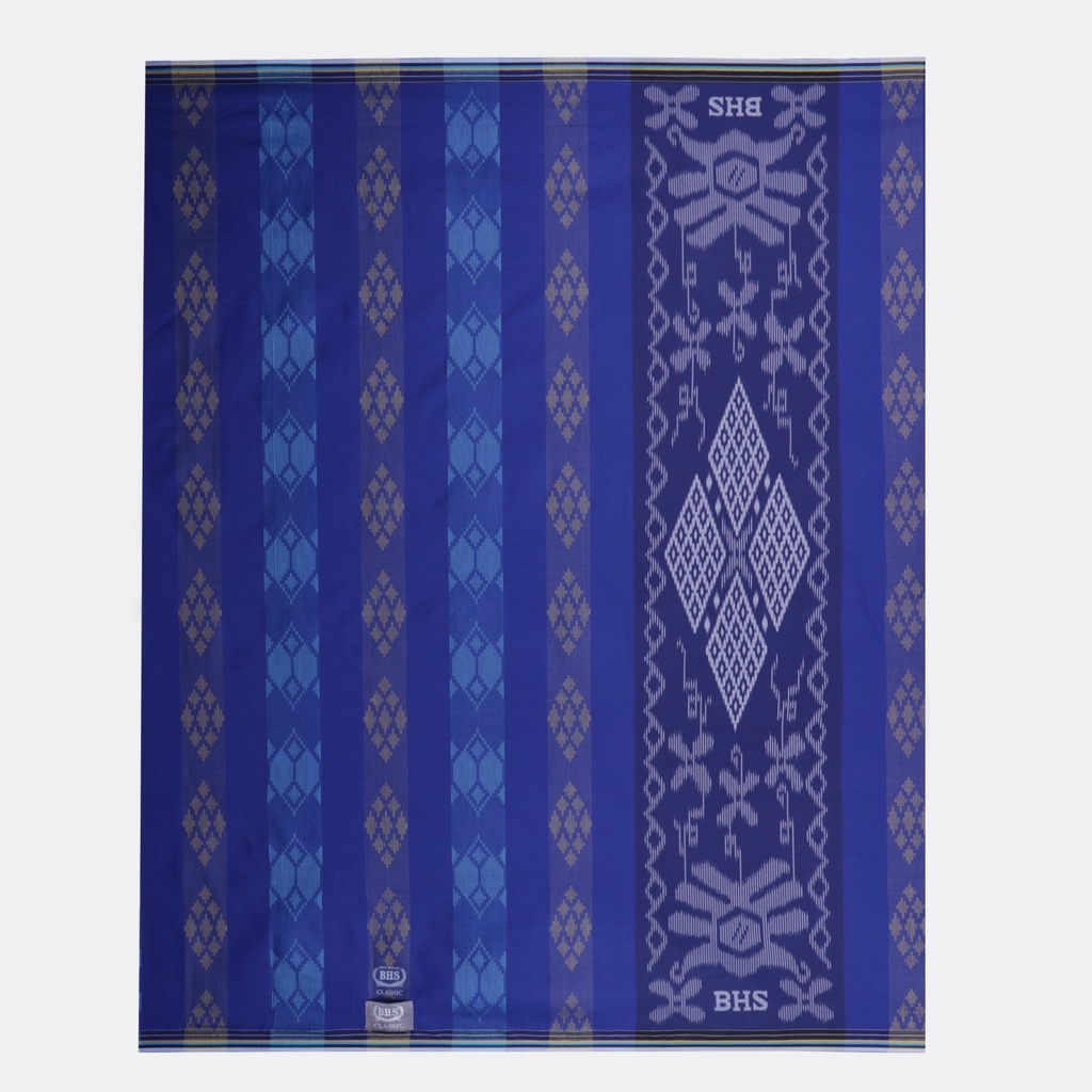 Sarung BHS Classic Silver Motif Kawung Dobby Biru / BHS KDB