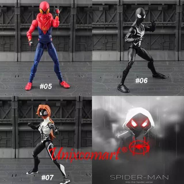 Spiderman Into The Spider Verse Kartun Action Figure Mainan Anak