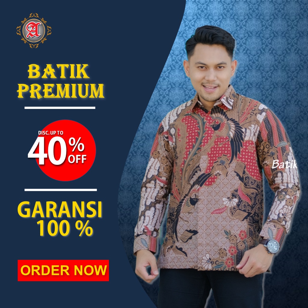 Batik Pria Lengan Panjang Batik Aluna Atasan Batik Premium Batik Aluna Kekinian Atasan Batik pria PC