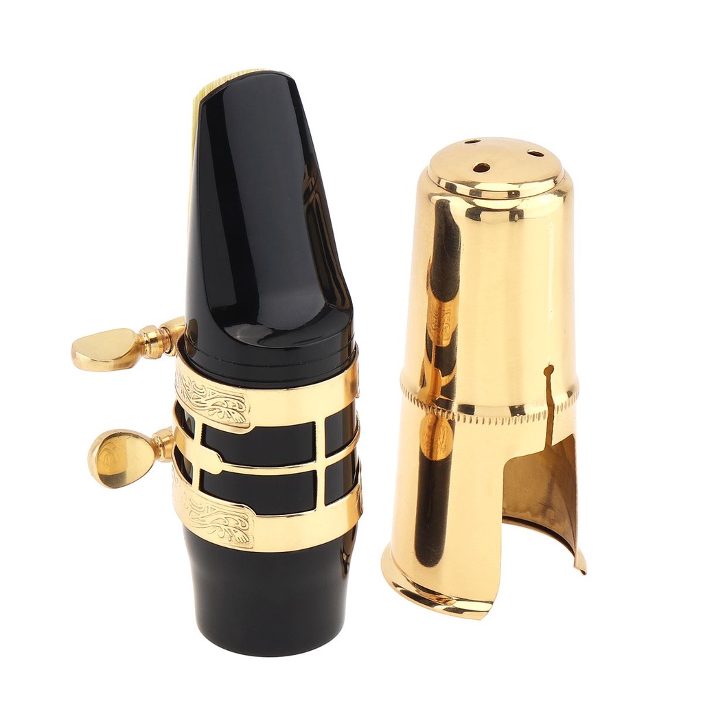 Mouthpiece Saxophone Alto bE 2 Warna Motif Ukiran Bunga Bahan Kuningan Lapis Emas / Silver