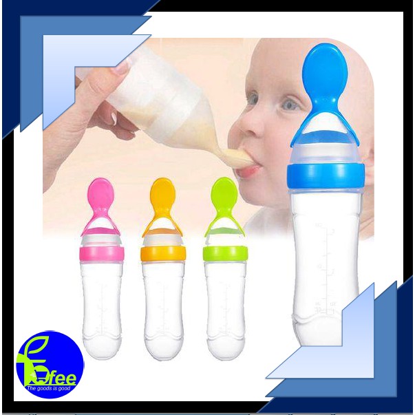 [IMPORT] - Botol Dot Silicone PP Sendok Makan Bayi 90ml