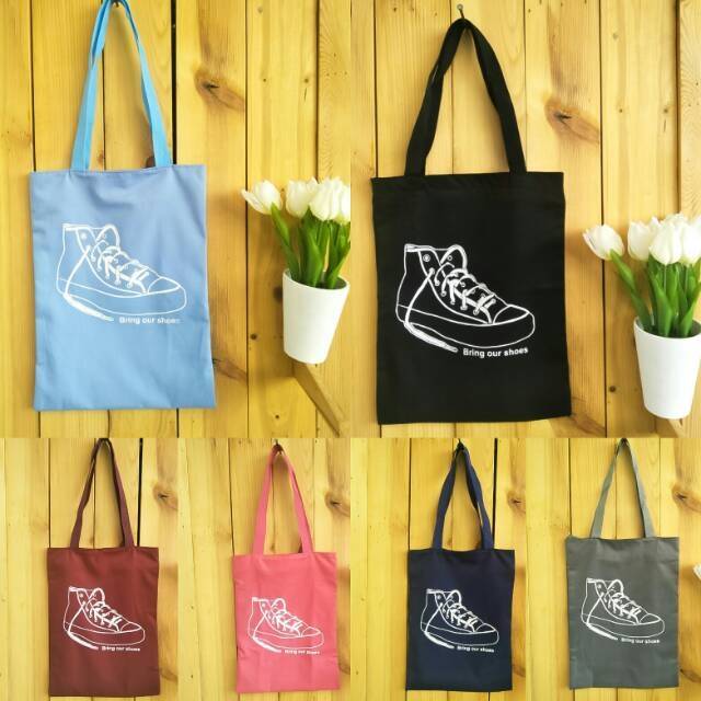 [BISA COD] New [ADA RESLETING] tote bag drill BRING OUR SHOES