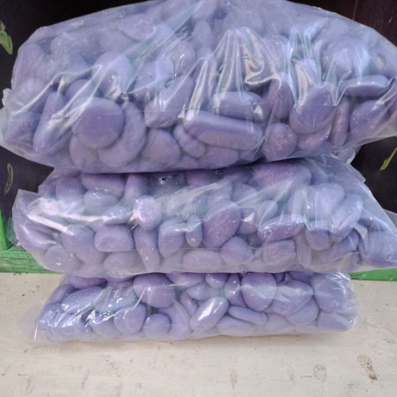 New Batu batu koral warna ungu 1 kg hiasan aquarium taman tabur atas pot tanaman