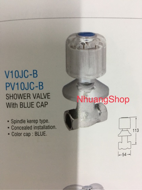 SAN EI stop kran shower tanam type V10JC BLUE cap biru ORIGINAL