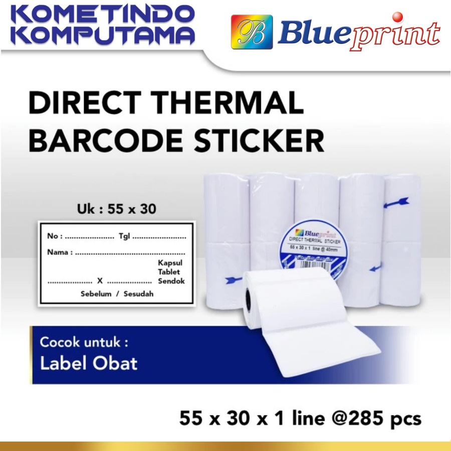 55x30x1 Line isi 280 Direct Thermal Sticker BLUEPRINT 55x30x1 Line isi 280 / Label Stiker