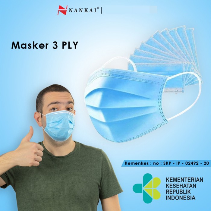 Masker 3ply Medis Bedah 3ply Earloop isi 50 pcs