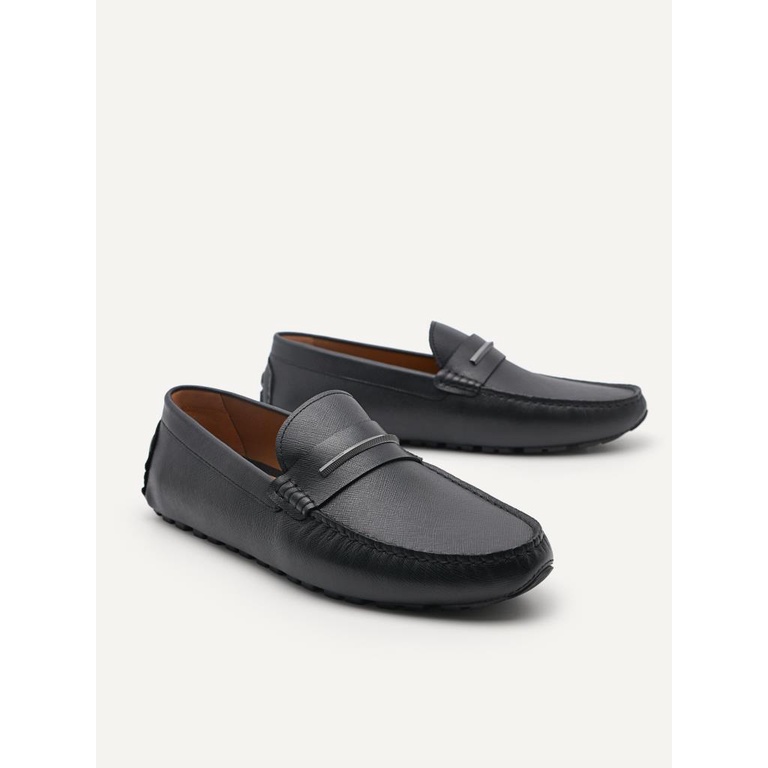 SEPATU PANSUS KULIT PEDRO PRIA ORIGINAL LOAFER BRANDED HITAM PM162