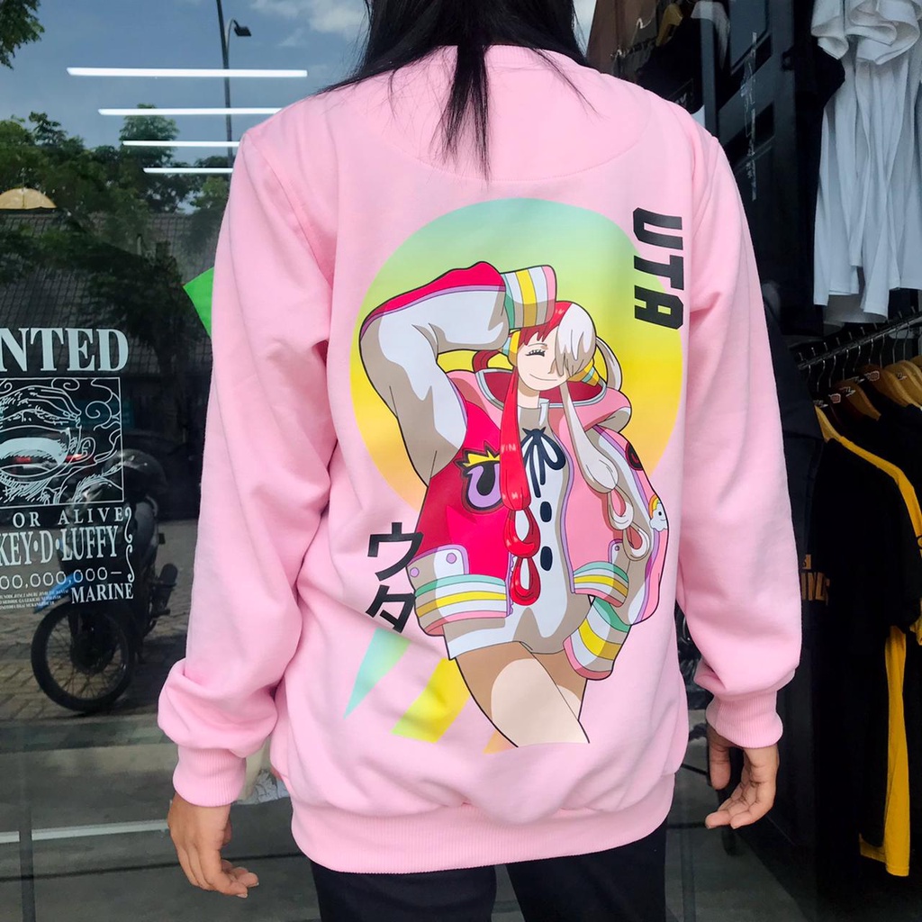 Sweater Crewneck UTA One Piece Movie Red Anime Manga Premium Unisex