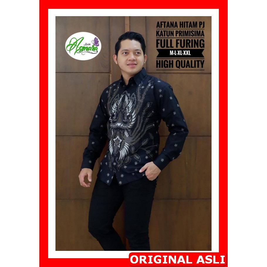 PROMO BATIK PREMIUM MODERN KEMEJA BATIK SOLO Lengan Panjang Lapis Furing Asmara Aftana Peksi Tarung 