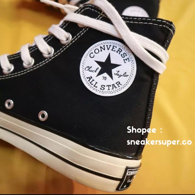 (PREMIUM) Sepatu Converse 70s High Egret Black White - c70sh-2