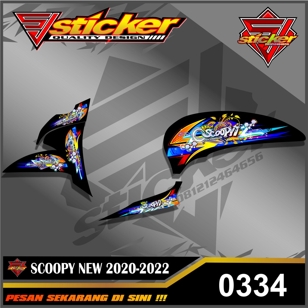 0334 STRIPING VARIASI HONDA SCOOPY NEW 2020-2022 variasi MONTHAI