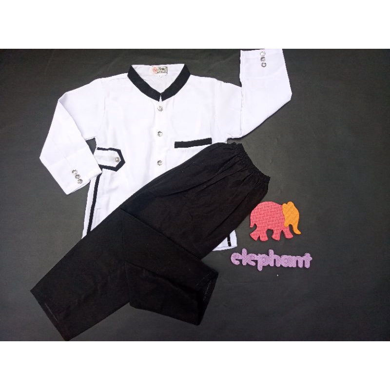setelan Jasko Putih  anak laki - setelan baju Koko jasko - jas Koko - jasko