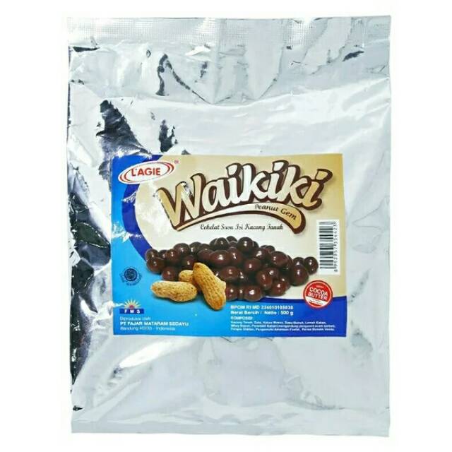 

Lagie Waikiki Coklat Susu Isi Kacang Tanah