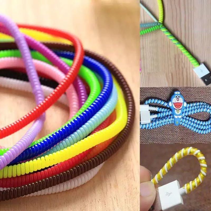 PELINDUNG KABEL HP CHARGER / SPIRAL CORD PROTECTOR COLOR SATU WARNA KLIK CEK OUT 3 PCS UNTUK SATU KABEL CHARGER