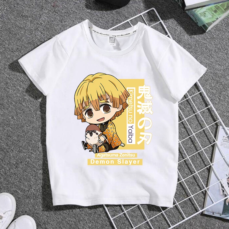 MYSTIQUE.ID-BAJU KAOS ZENITSU  DEMON SLAYER T-SHIRT LUCU DAN AESTHETIC