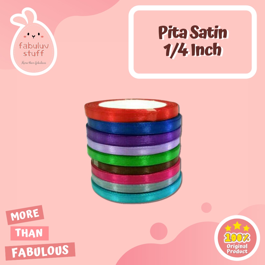 

ATK ~ Pita Satin 1/4 in Warna Warni