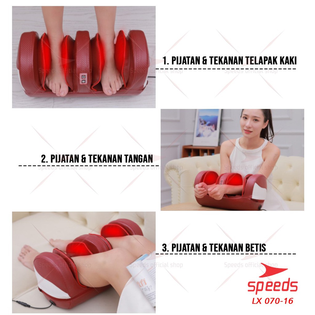 SPEEDS Alat Pijat Kaki Elektrik Bantal Pijat Kaki Alat Kesehatan Portable Foot Massager 070-16-5