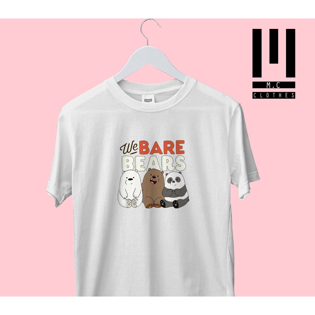 Kaos We Bare Bears ukuran dewasa baju model unisex bahan katun premium