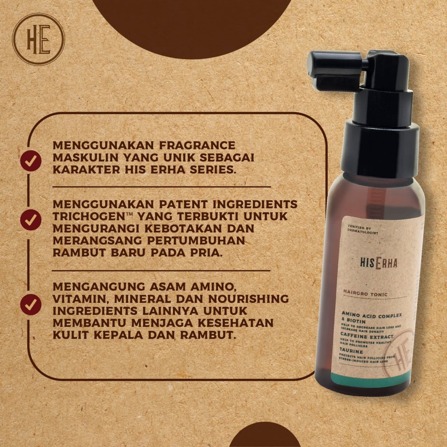 HIS ERHA HAIRGRO - TONIC RAMBUT PRIA MENYUBURKAN MENUMBUHKAN ANTI RONTOK