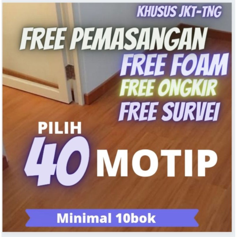Parket lantai kayu Laminate floor HDF terpasang permeter khusus JKT TNG
