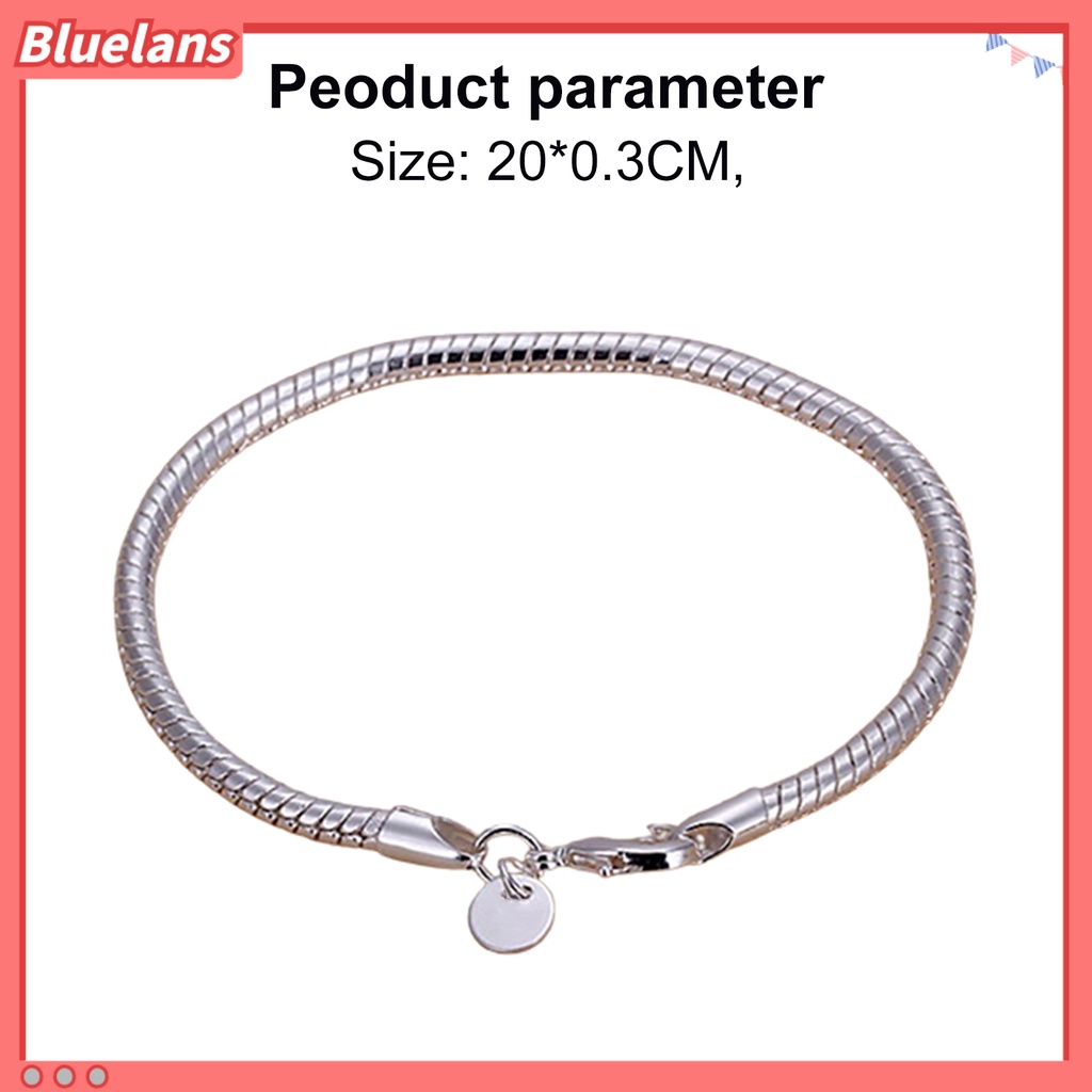 Bluelans Bracelet Thin Stylish Silver Plated Women Shining Bangle