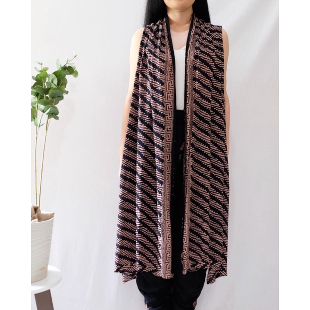 OUTER TANPA LENGAN ATASAN BATIK WANITA OUTER BATIK LENGAN BUNTUNG OUTER WANITA CARDIGAN BATIK OUTER 