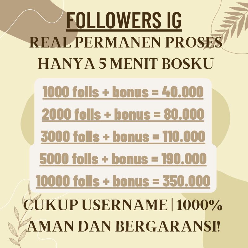[ Followers] Permanen Aktif Hq