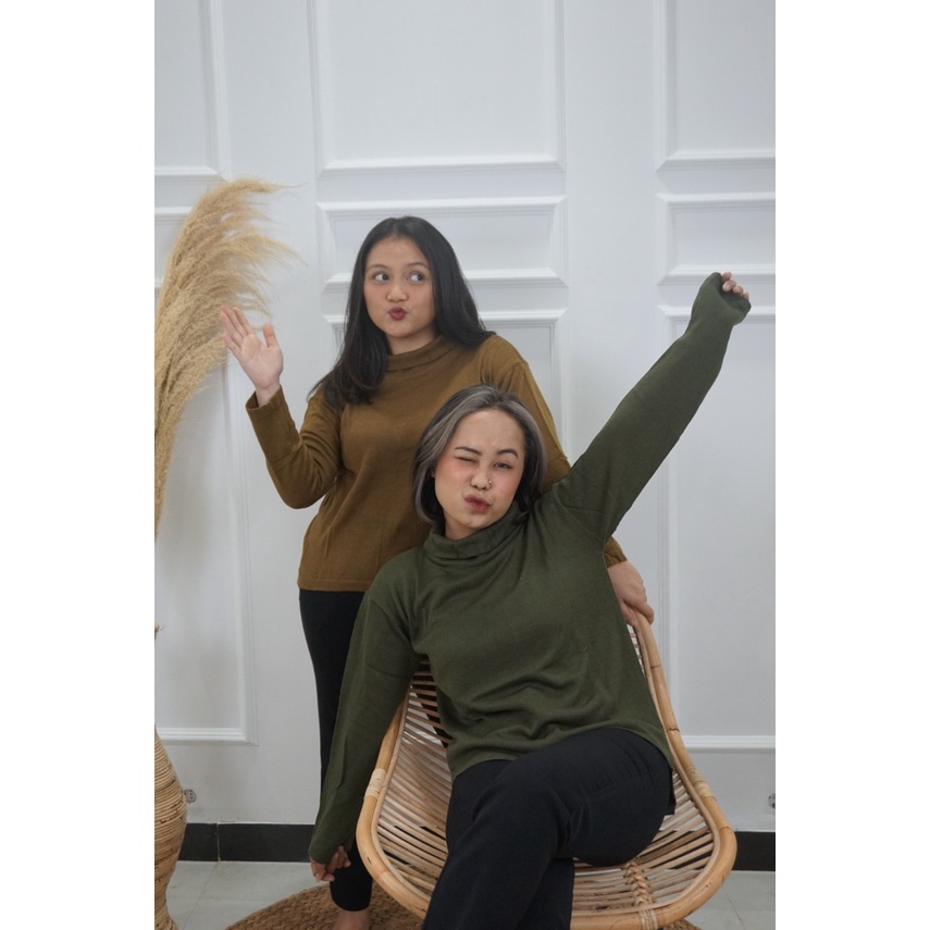 KALILA - TURTLENECK KNIT Atasan Rajut Halus Wanita Dewasa | Atasan Rajut Cewek