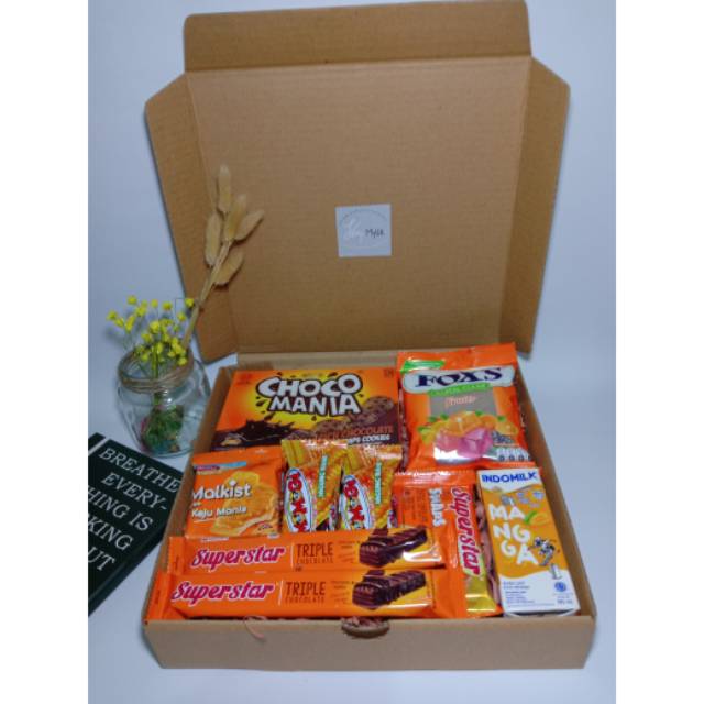 Gift Box Hampers Snack Box Orange Shopee Indonesia