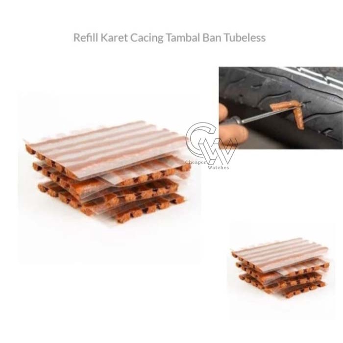 Cheaper-Refill Isi Ulang Karet Ban Tubles Tire Repair Tambal Lem Cacing Mobil Motor Tire Tubeless tubless 10 cm