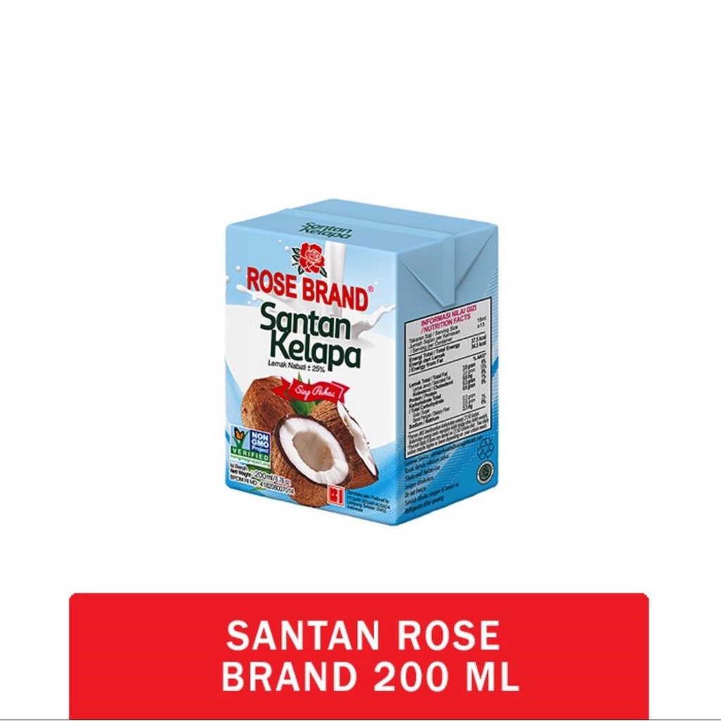 SANTAN KELAPA ROSE BRAND 200 ML COCONUT MILK HALAL