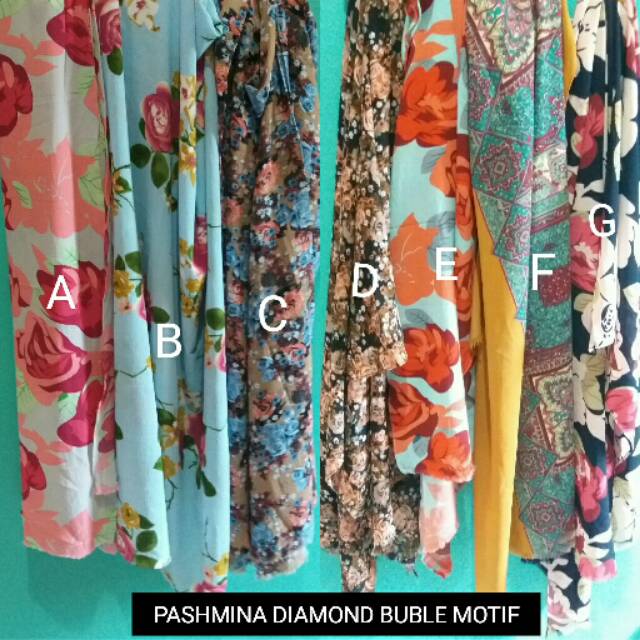 Pashmina diamond crepe georget motif