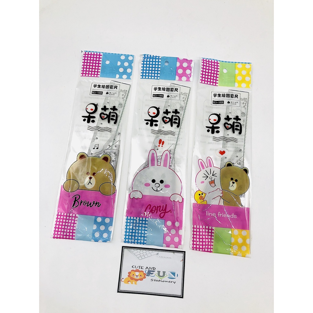

(4 PCS) PENGGARIS SET BEAR RABBIT BZJ - 1009 (20 CM) / RULER SET