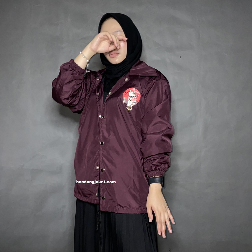 Coach Jacket Cat Warior holyrider Maroon II Jaket Coach model winbacker