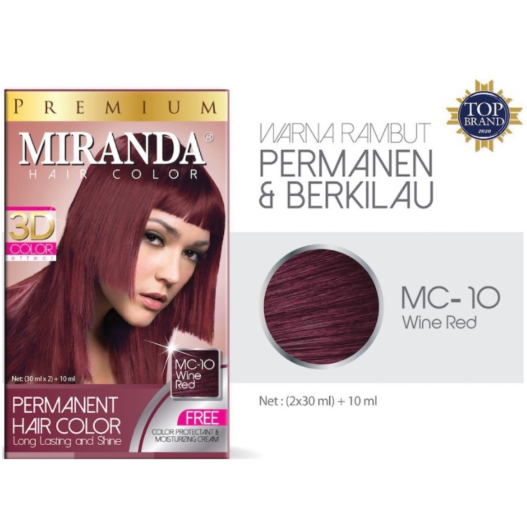 PREMIUM Miranda Hair Color MC-10 Wine Red pewarna rambut